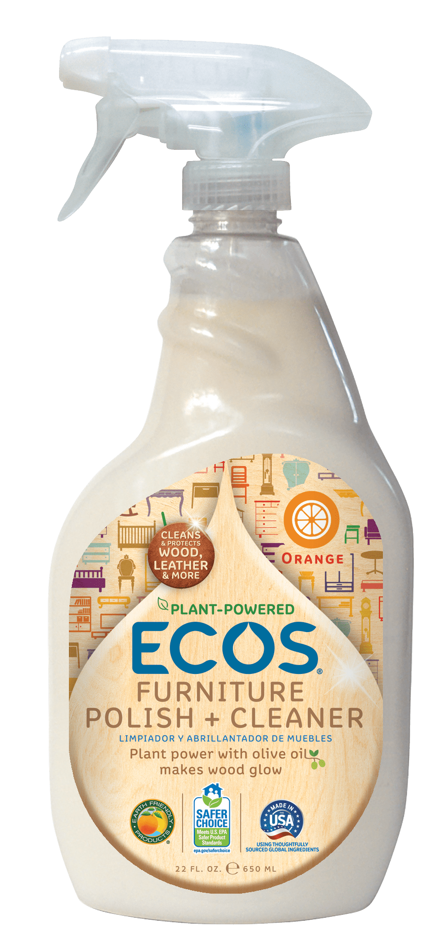 Orange Cleaner Spray Furniture Polish ECOS®