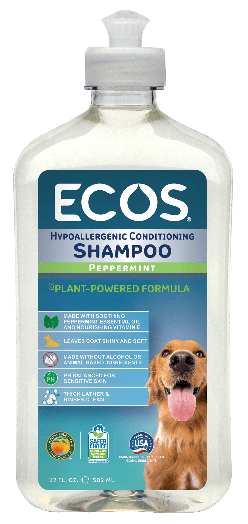 Hypoallergenic Sensitive Skin Pet Shampoo Peppermint ECOS®