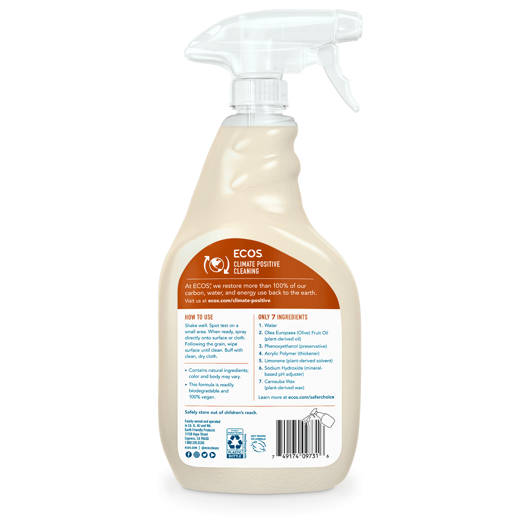 ECOS Furniture Polish Back