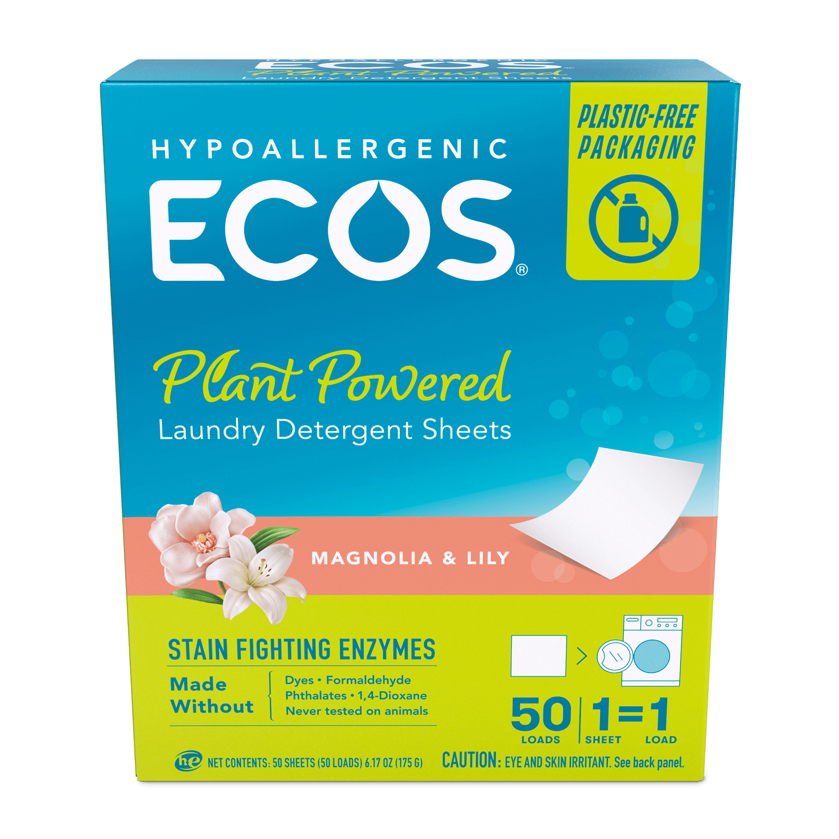 ECOS Laundry Sheets Magnolia Lily Front
