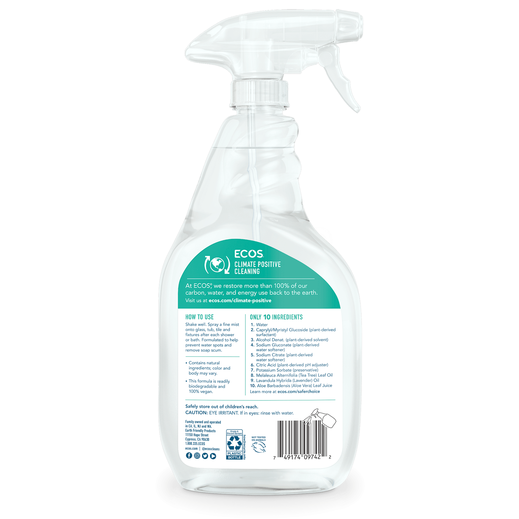 ECOS Bathroom Cleaner Back