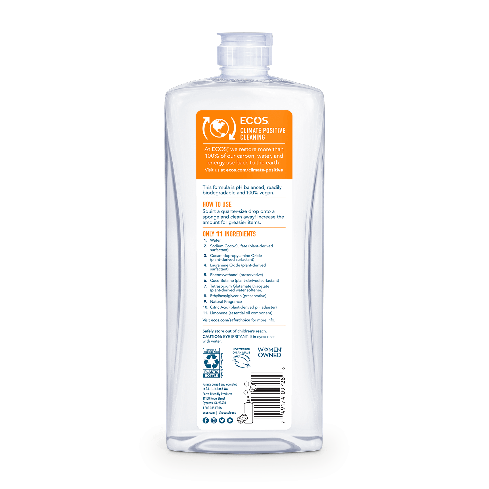 ECOS Dish Soap Apricot Back