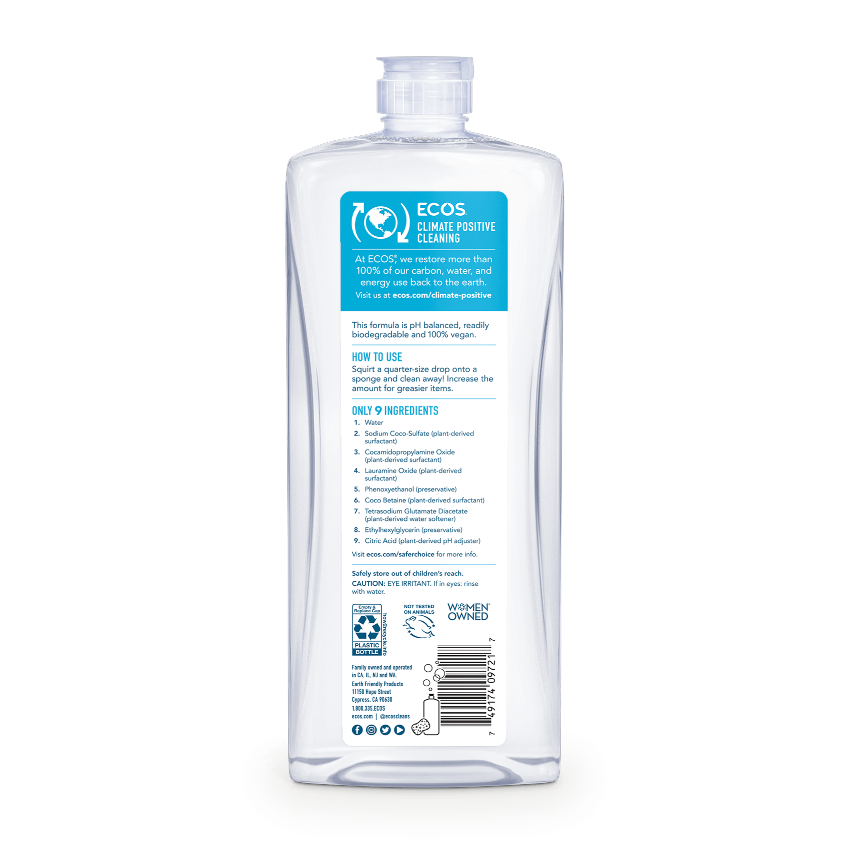 ECOS Dish Soap Free & Clear Back