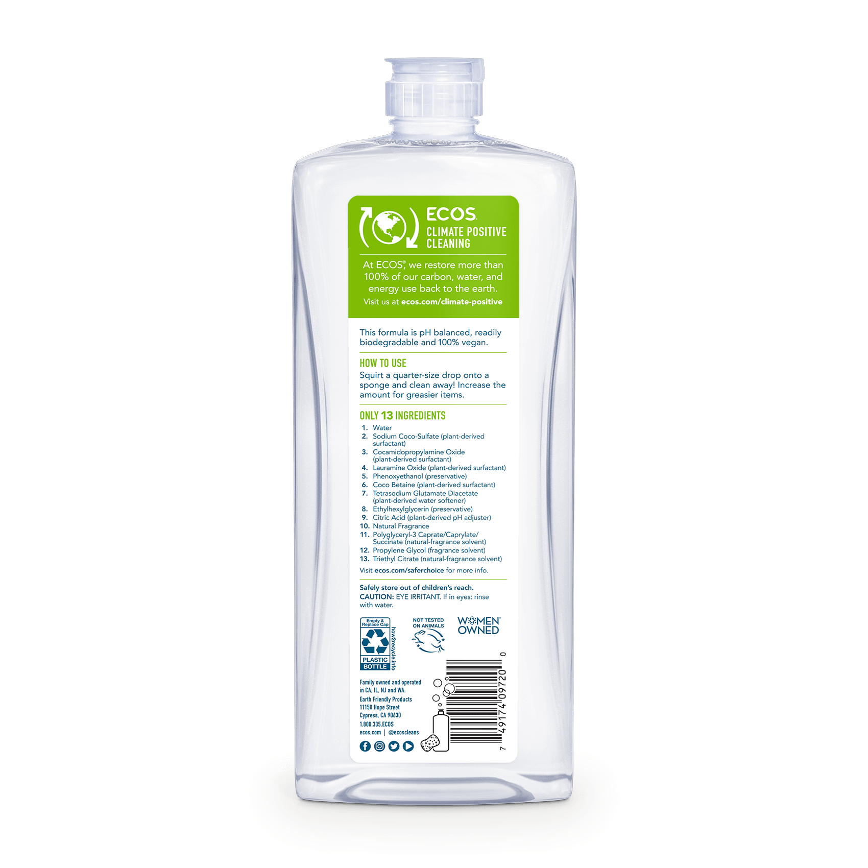 ECOS Dish Soap Pear Back