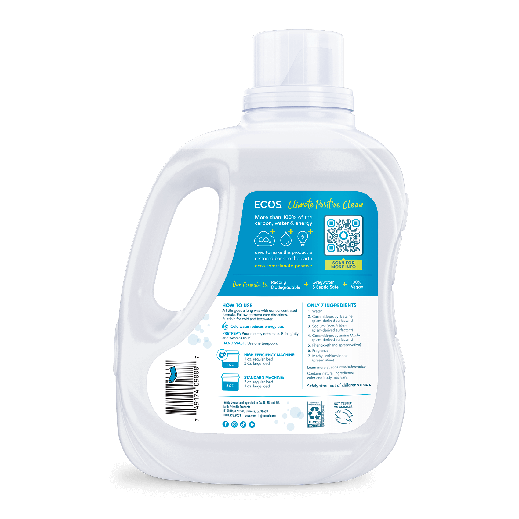 ECOS Laundry Detergent Magnolia Lily Back