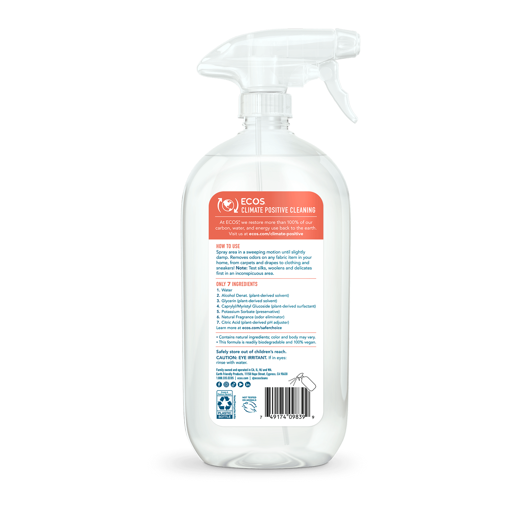 ECOS Odor Eliminator Magnolia Lily Back