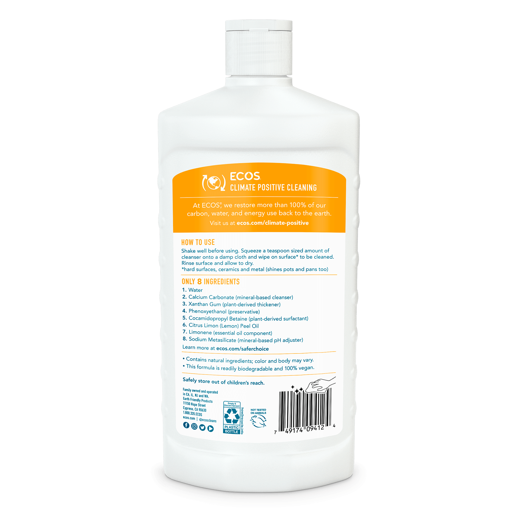 ECOS Surface Scrub Lemon Back