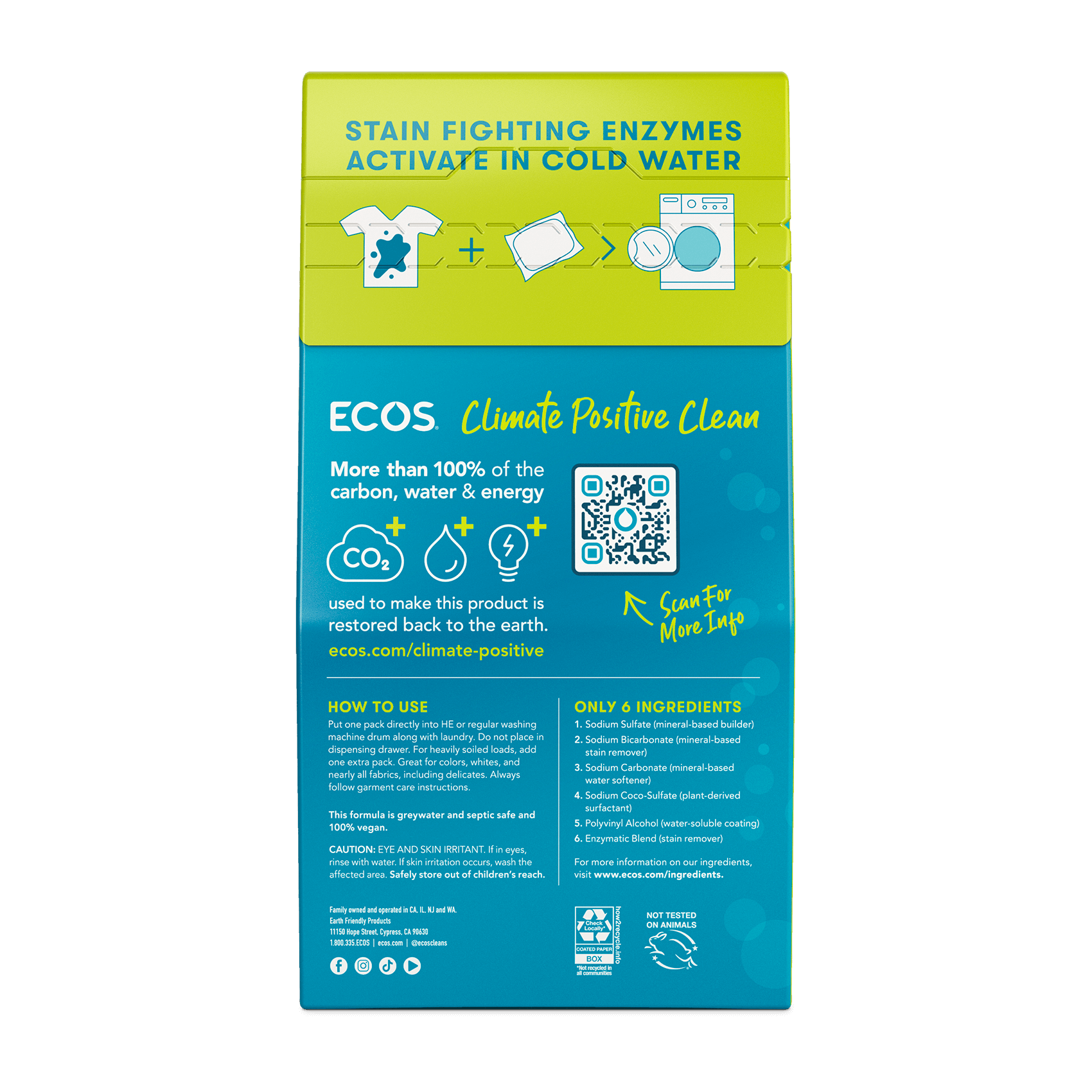 ECOS Laundry Packs Back